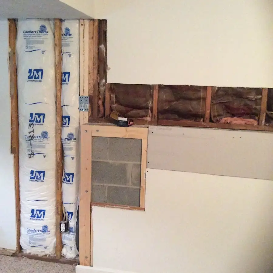 Wall insulation replacement during Contents Cleaning & Restoration in Peters